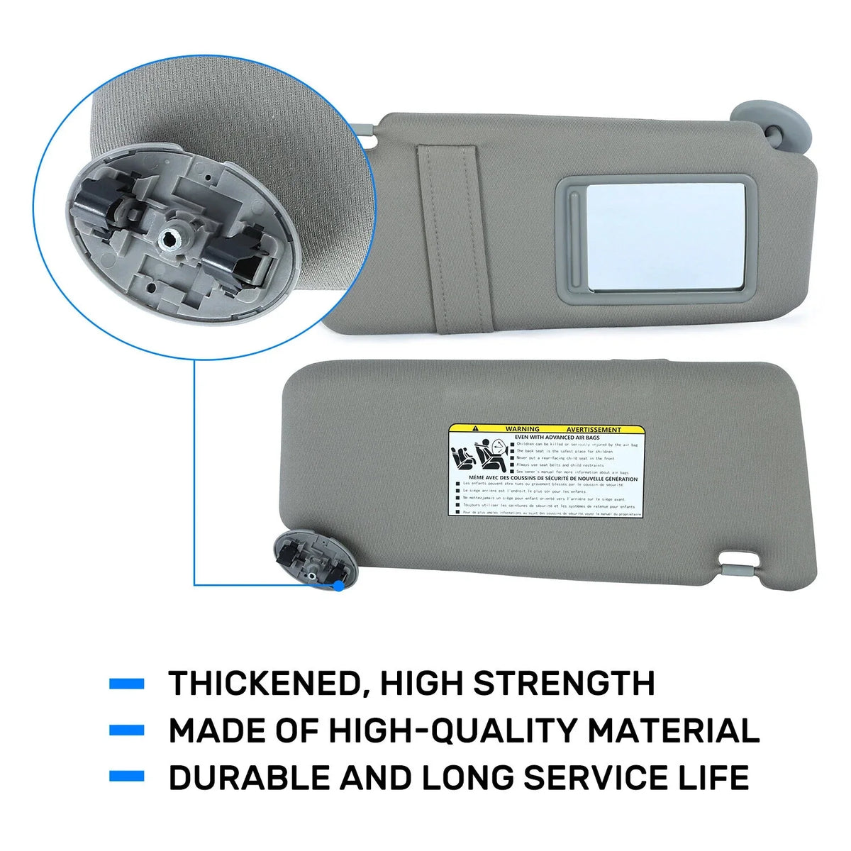 Left & Right Sun Visors for Toyota Camry (2007–2011) Gray with Sunroof