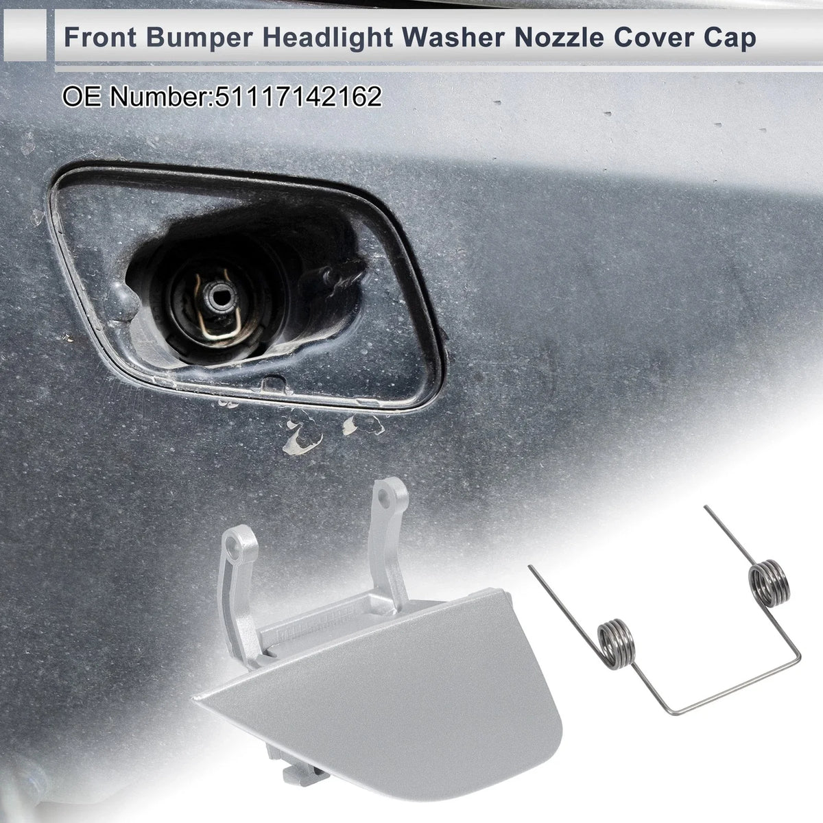 Bumper Headlight Washer Nozzle Cover Cap for BMW 750i (2006–2008)