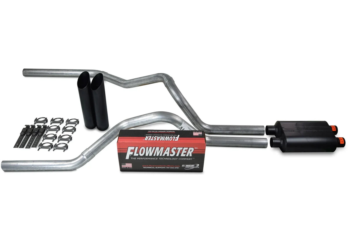 Dual Inlet Exhaust Kit for GM 2500 (2000–2006) - Flowmaster 40 Series Black Tips