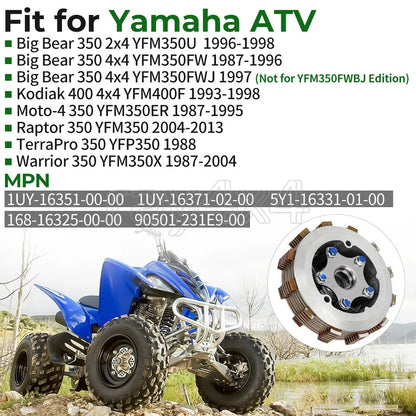 Complete Heavy Duty Clutch Assembly for Yamaha Warrior 350 (1987–2004)