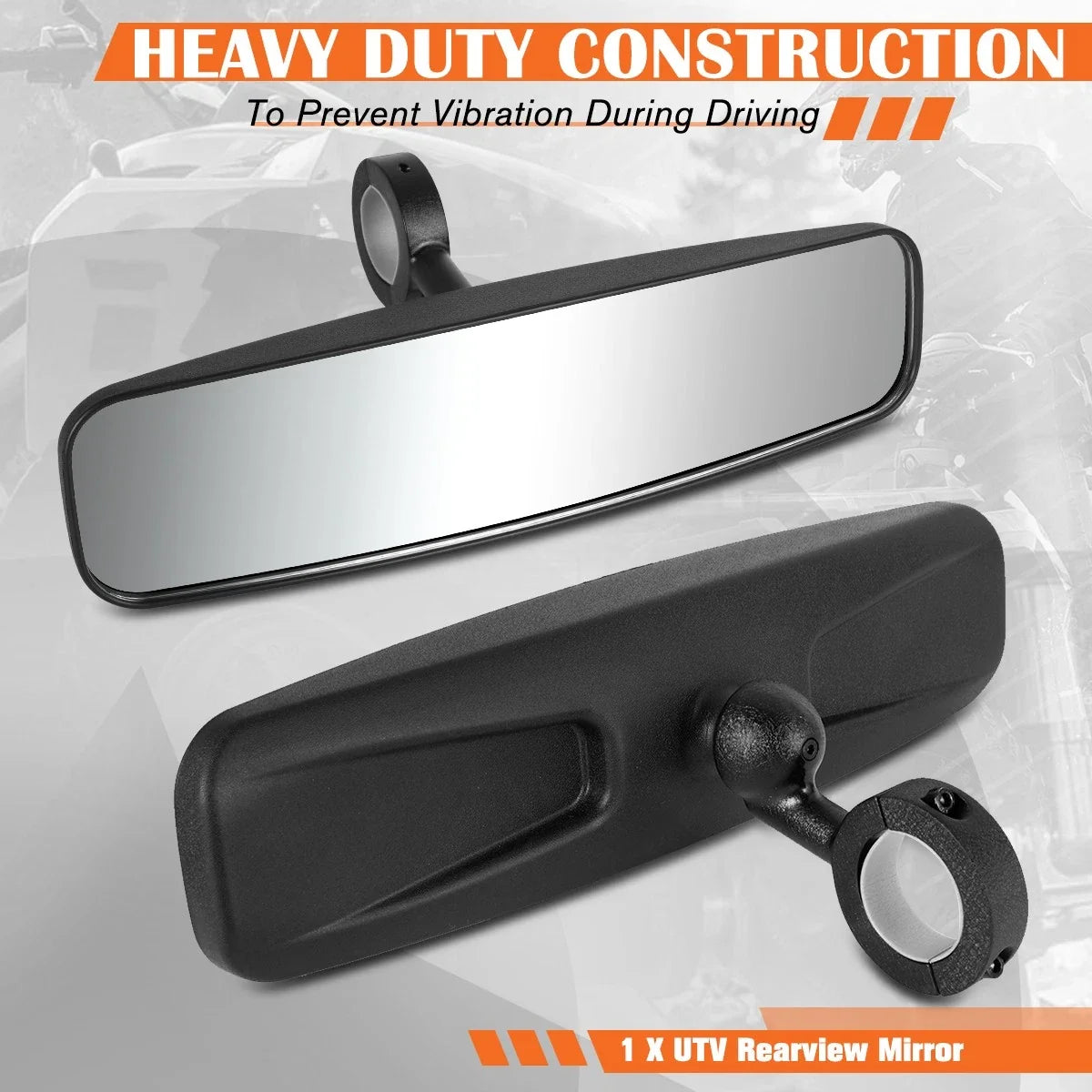 Universal Adjustable Convex Roll Cage Bar Mount Rear View Mirror