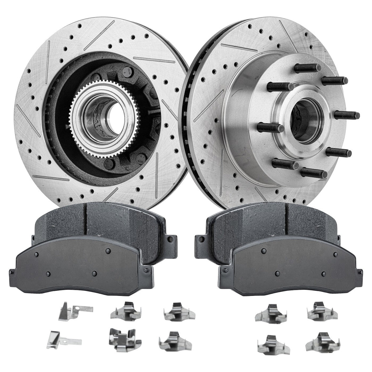 Disc Brake & Pad Kit for Ford F-250 Super Duty (2010–2012) Cross-drilled