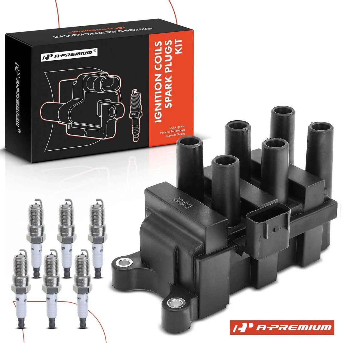 Ignition Coil & Iridium Spark Plugs Set for Ford Taurus (2001–2006)