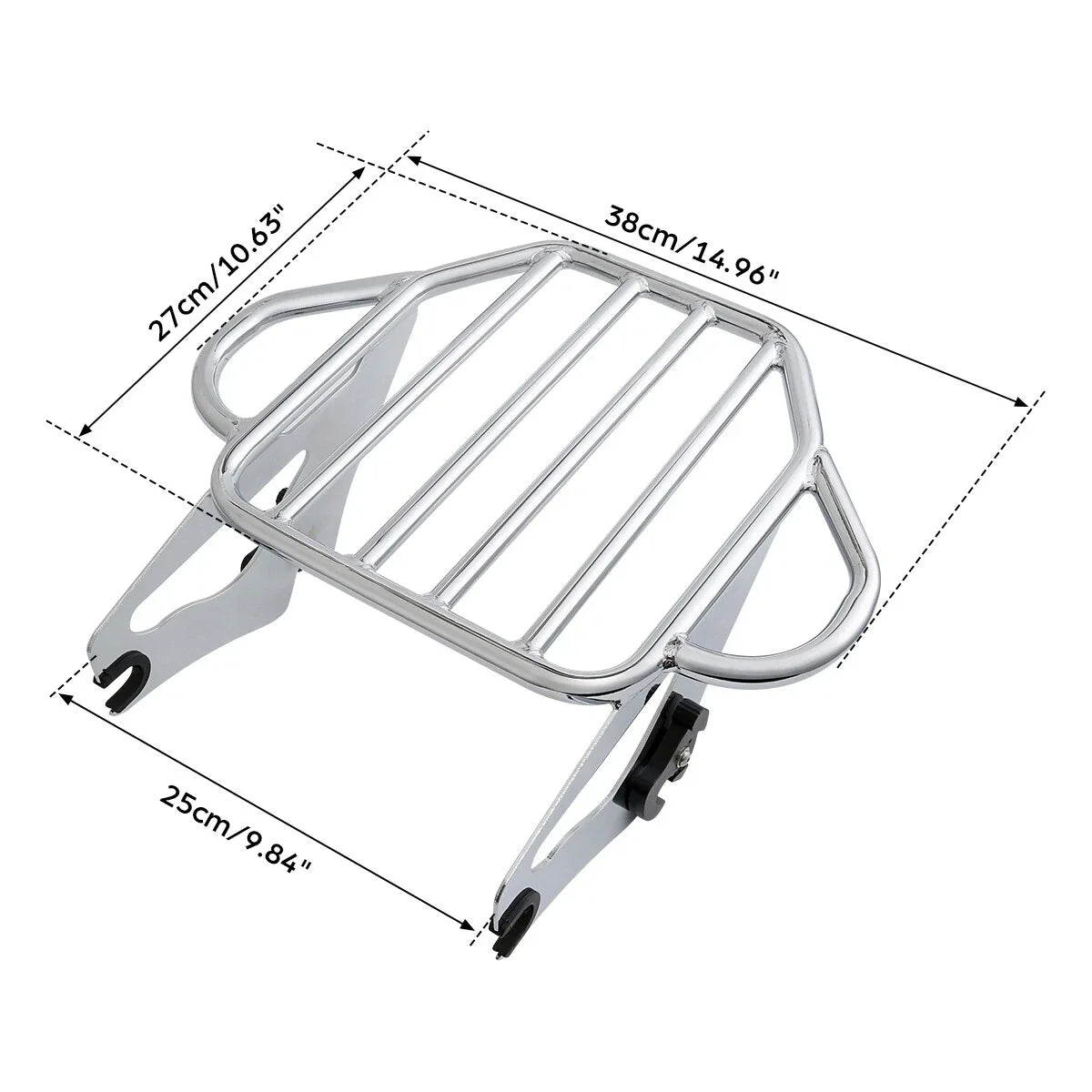 Chrome Luggage Rack Docking Hardware Kit for Harley Electra Glide (2009–2013)