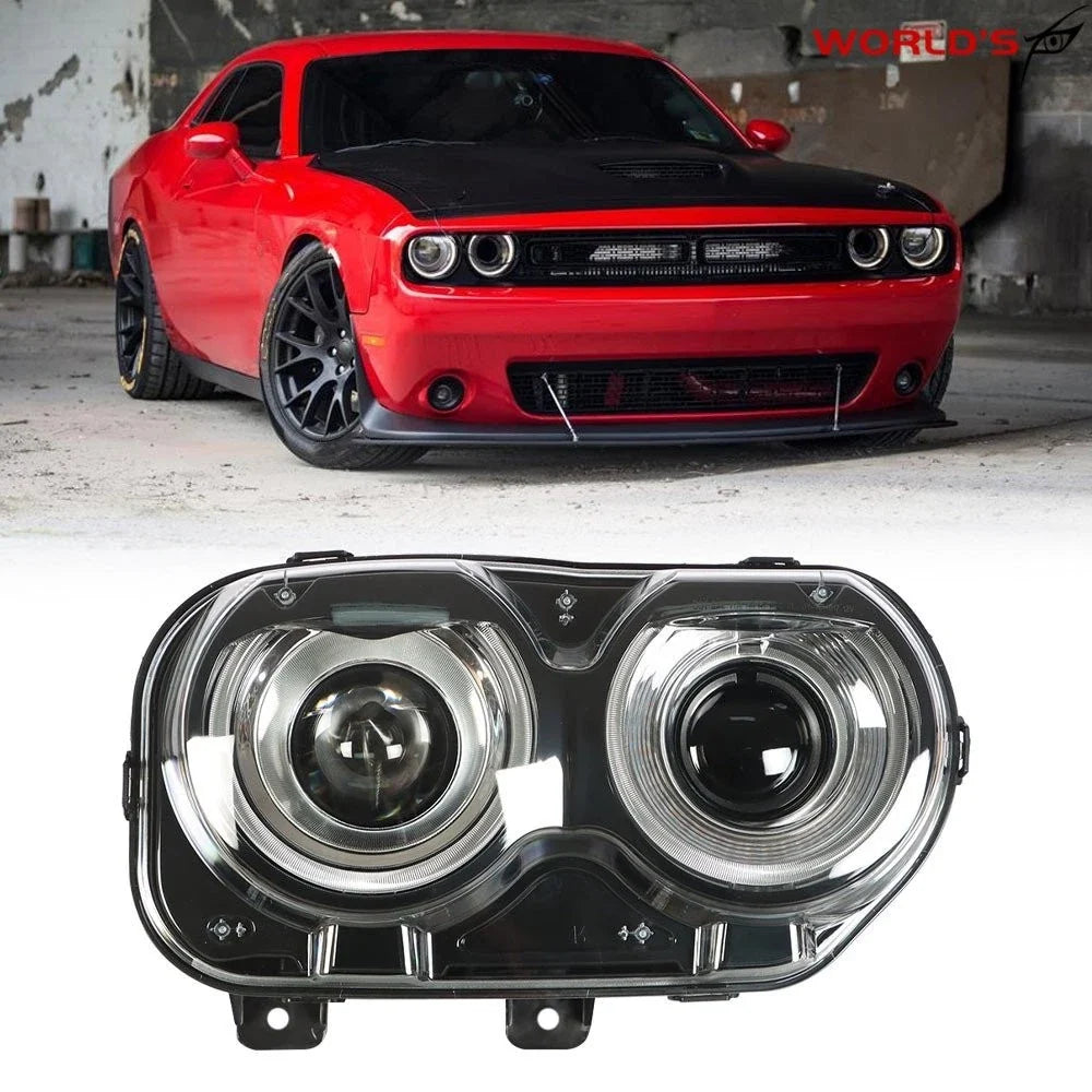 Headlight for Dodge Challenger (2015–2018) Black Housing Clear Lens