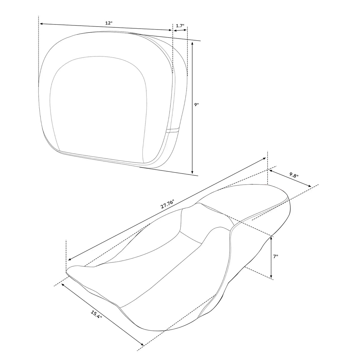 Driver & Passenger Seat Pad for Road Glide 2009-2023