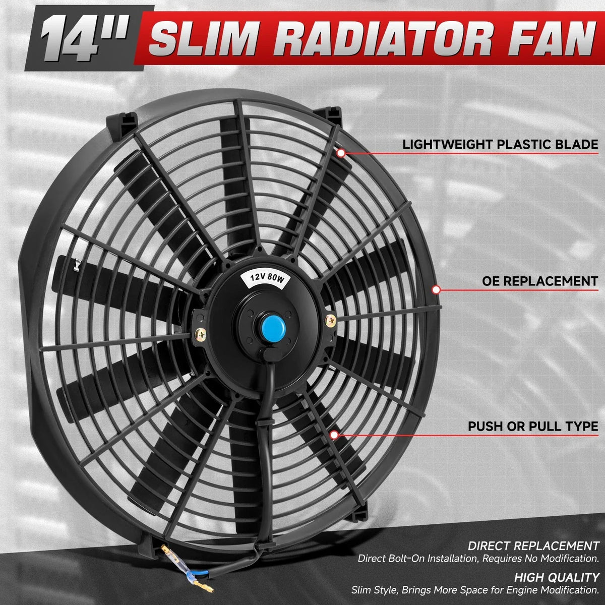 2X 14" Electric Radiator Cooling Fan Assembly Kit Universal