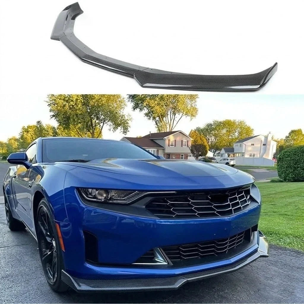 3PCS Front Bumper Lip Spoiler for Chevy Camaro (2016–2024) Carbon Look