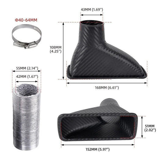 Turbo Air Intake Pipe Funnel Kit for Universal Car (All Models)