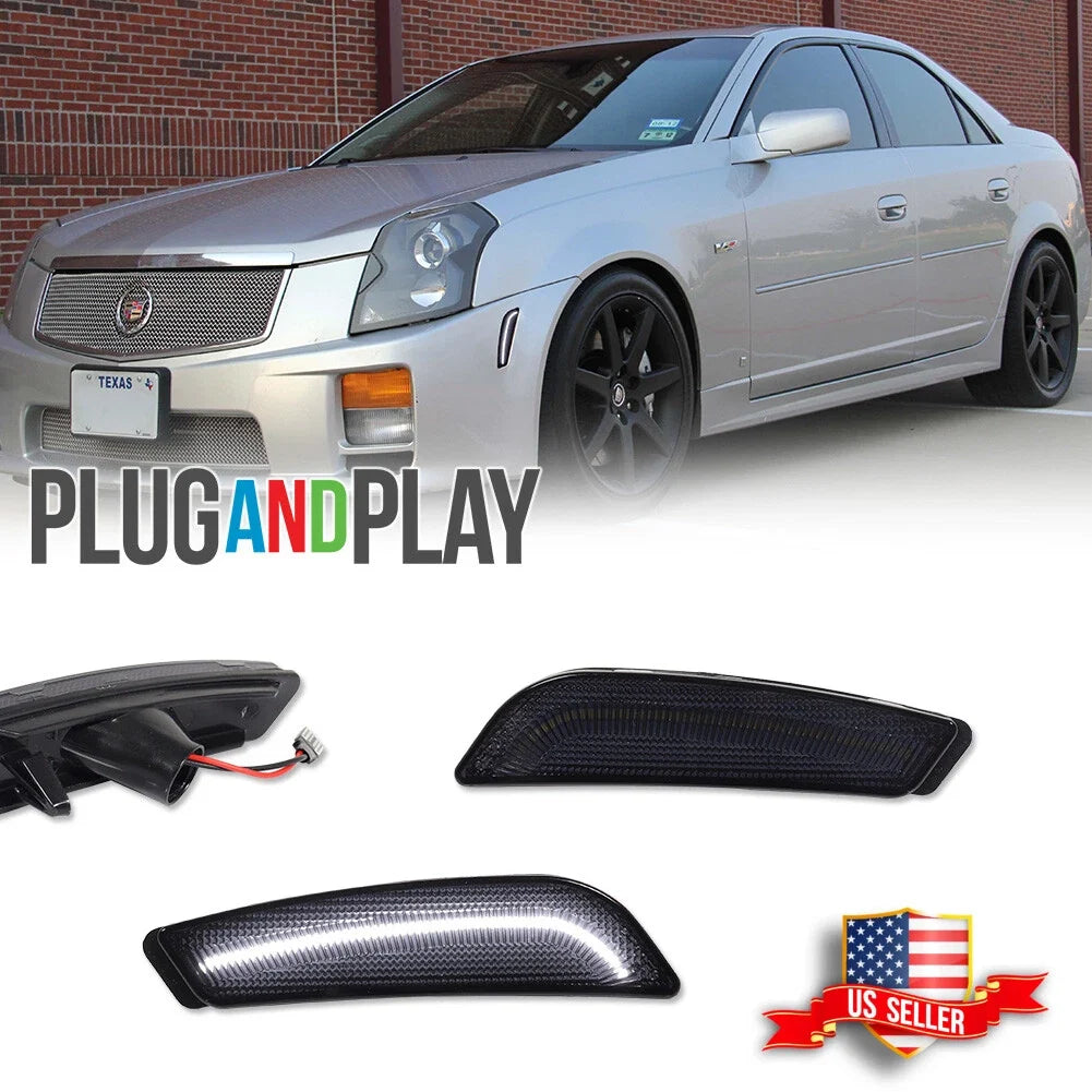 Smoke Lens LED Side Marker Lights for Cadillac CTS CTS-V (2003–2007)