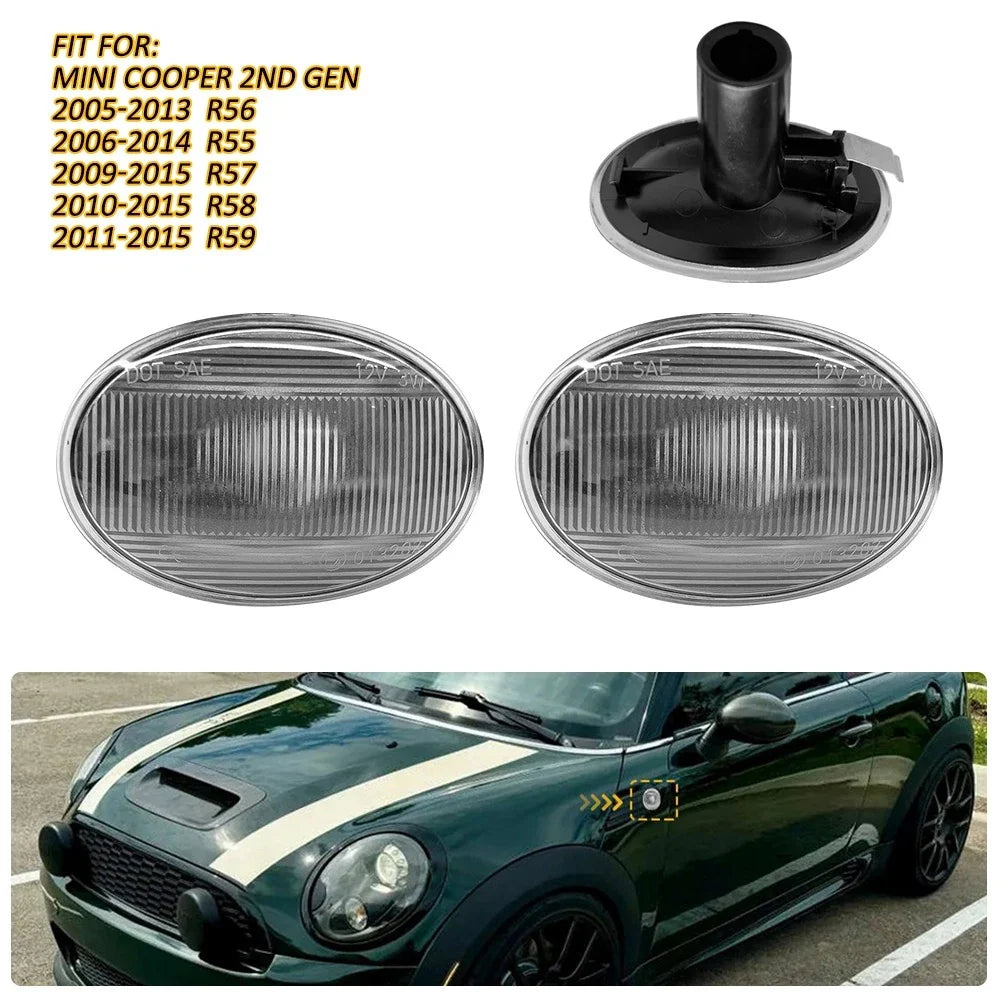 LED Side Marker Light Turn Signal Housing for Mini Cooper R55 R56 R57 R58 R59