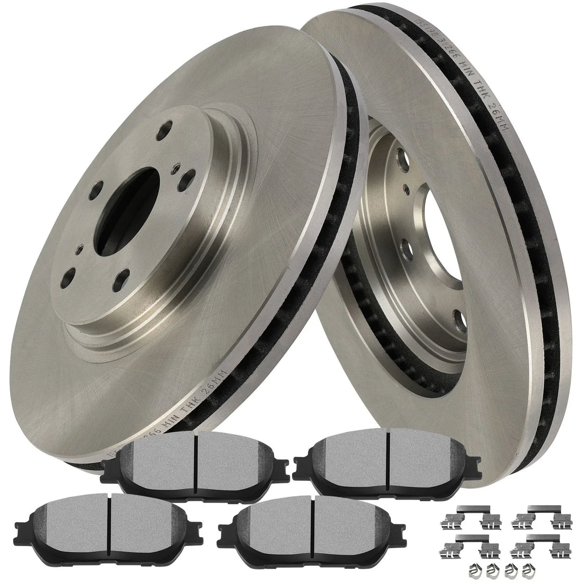 Ceramic Brake Pads with Front Rotors Kit for Lexus ES300/ES330 02-06