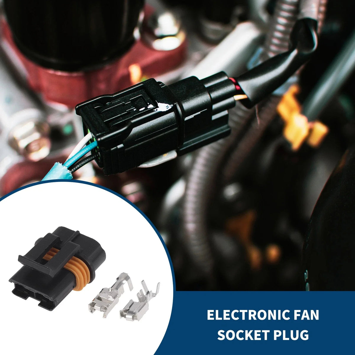 2 Pins Electronic Fan Socket Plug for Buick 