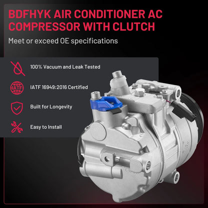 A/C Compressor with Clutch for Dodge Freightliner Mercedes Sprinter 2500 3500 (2007–2018)