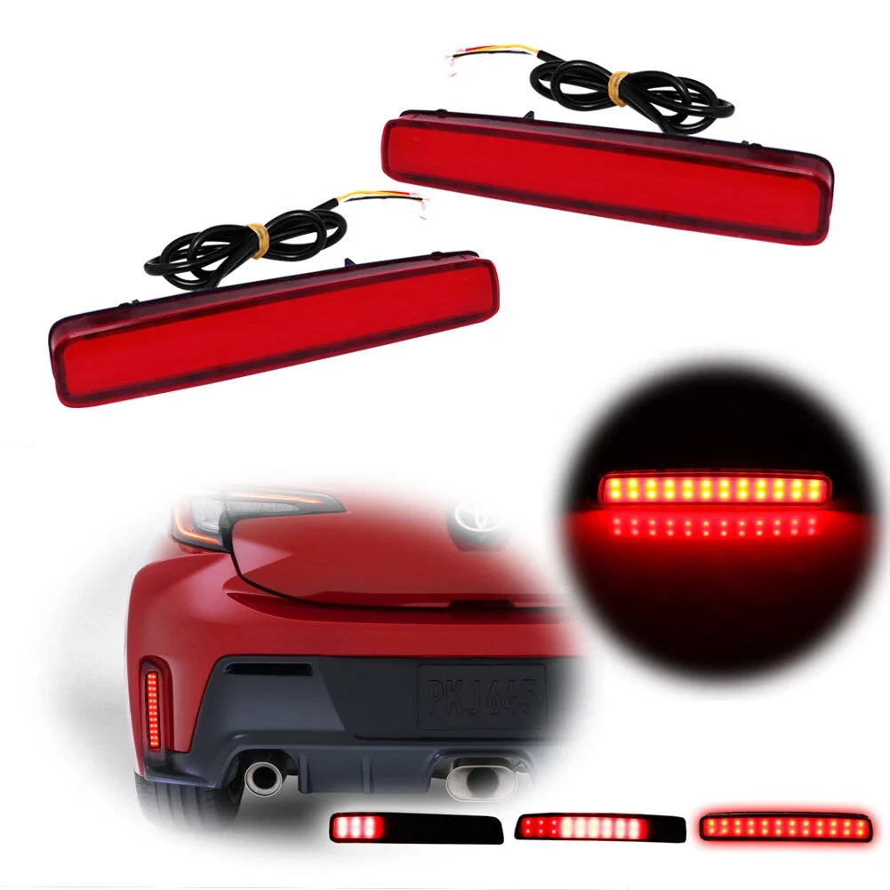 Red Sequential LED Rear Reflector Tail Signal Lights for Toyota GR Corolla (2023+)