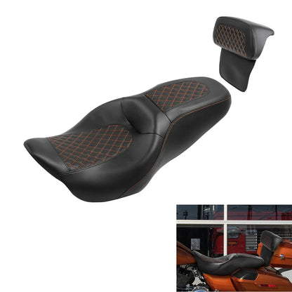 Backrest and Seat Set for Harley Touring 2014-2023 - Driver & Passenger