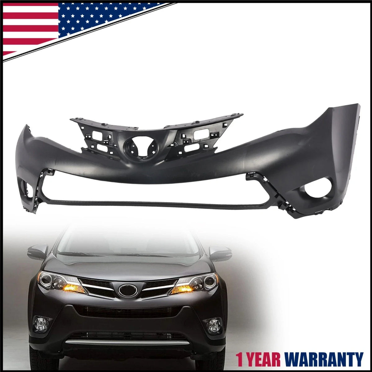 Primered Front Upper Bumper Cover for Toyota RAV4 (2013–2015)