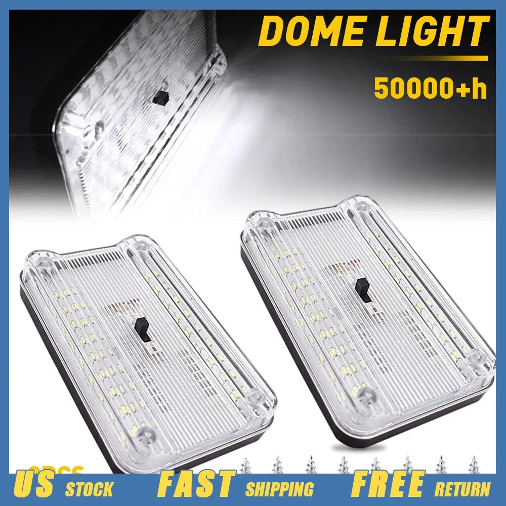 Universal 12V Dome Light with 36 LEDs - Set of 2 for Cars