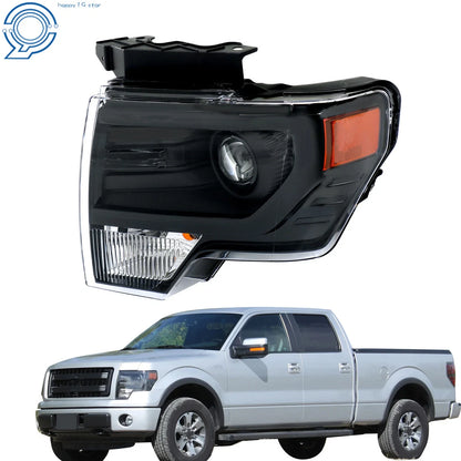 HID Projector Headlight for Ford F150 (2013–2014) Driver Left Black Housing