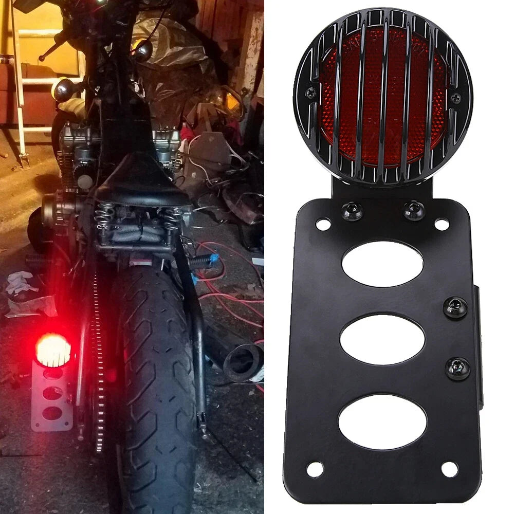 Brake Tail Light and Side Mount License Plate Bracket for Harley