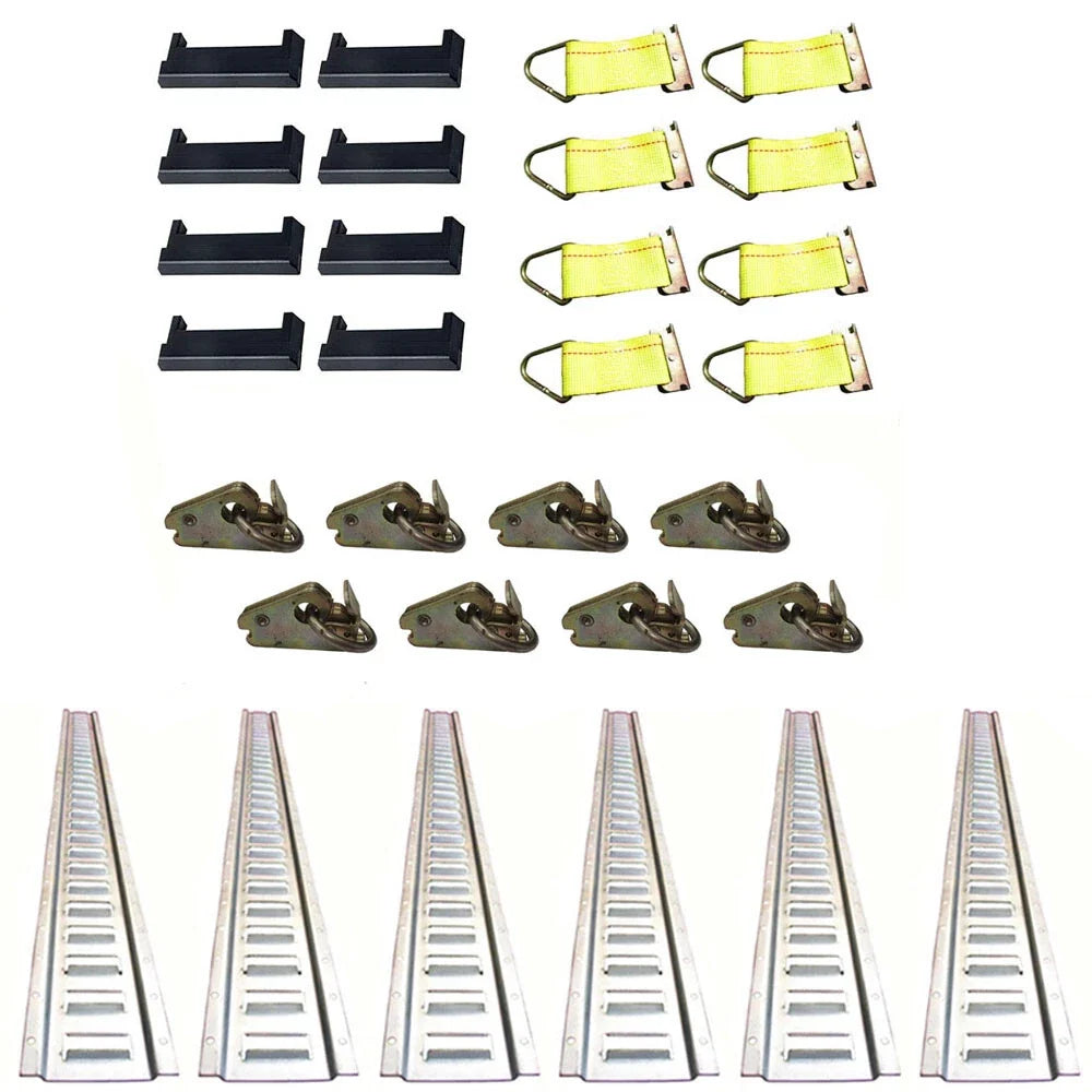 E-Track Tie-Down Kit for (5' Rails, 8 End Caps/Straps/Rings)
