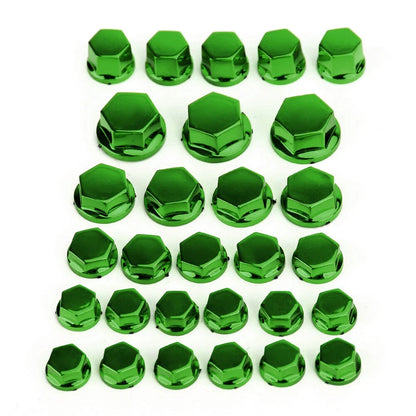 30 Green Plastic Screw Covers for Motorcycle Hexagon Sockets