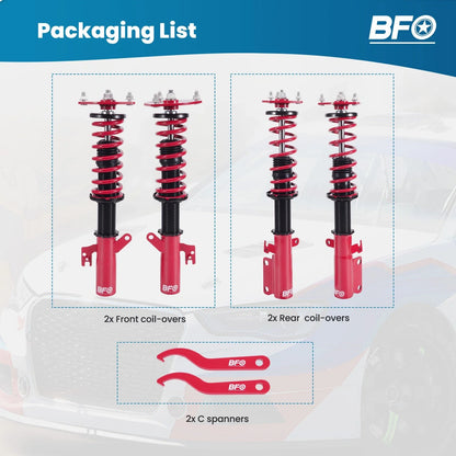 Coilover Suspension System for Toyota Camry XV40 2007 to 2011