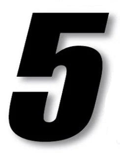 Number "5" Decals for Motorcycle Racing (7" Vinyl)
