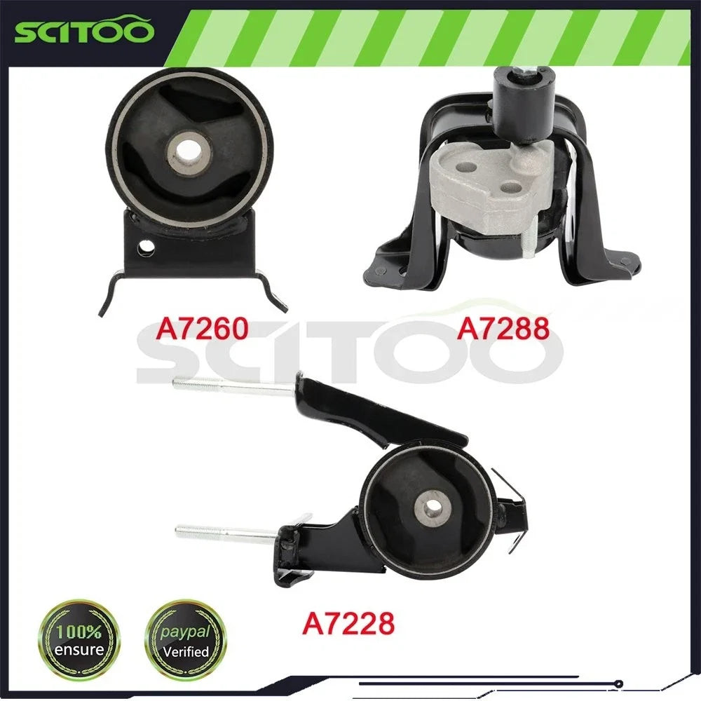 Set of 3 Engine Mounts for 2000–2005 Toyota Echo 1.5L A7288 A7228
