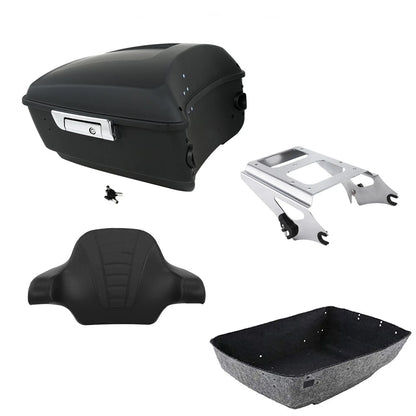 Matte Black Trunk Backrest Mount Rack for Harley Touring (2009-2013)