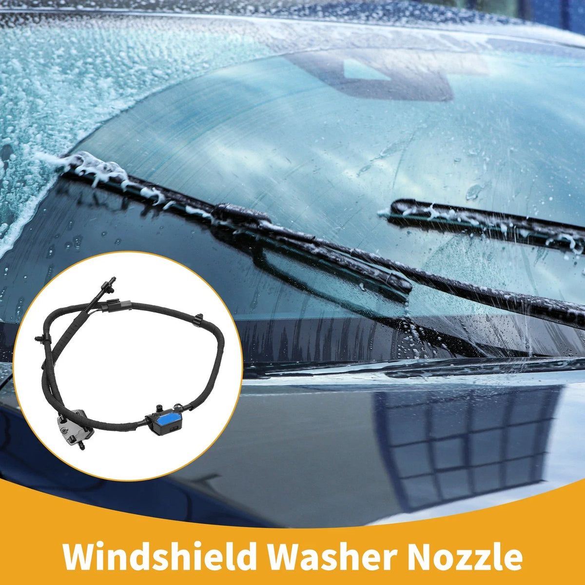 Front Windshield Washer Nozzle for BMW 430i 2017–2019, 435i 2014–2016, Black