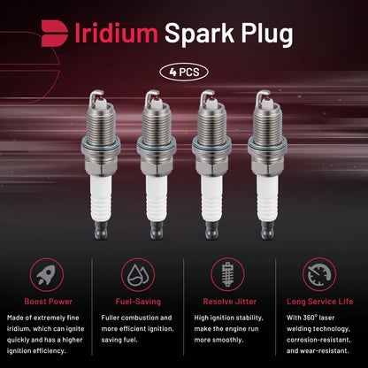 4-Pack Iridium Spark Plugs 7558 for BMW 850CSi (1994 to 1995)