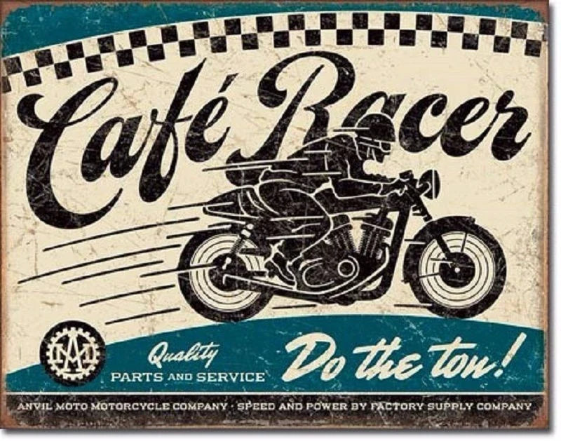 Vintage Replica Tin Metal Sign for Cafe Racer Motorcycle (2033)