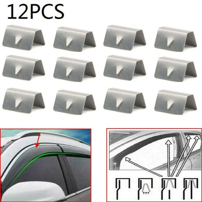 12PCS Wind Deflectors Channel Clips for Universal Fit