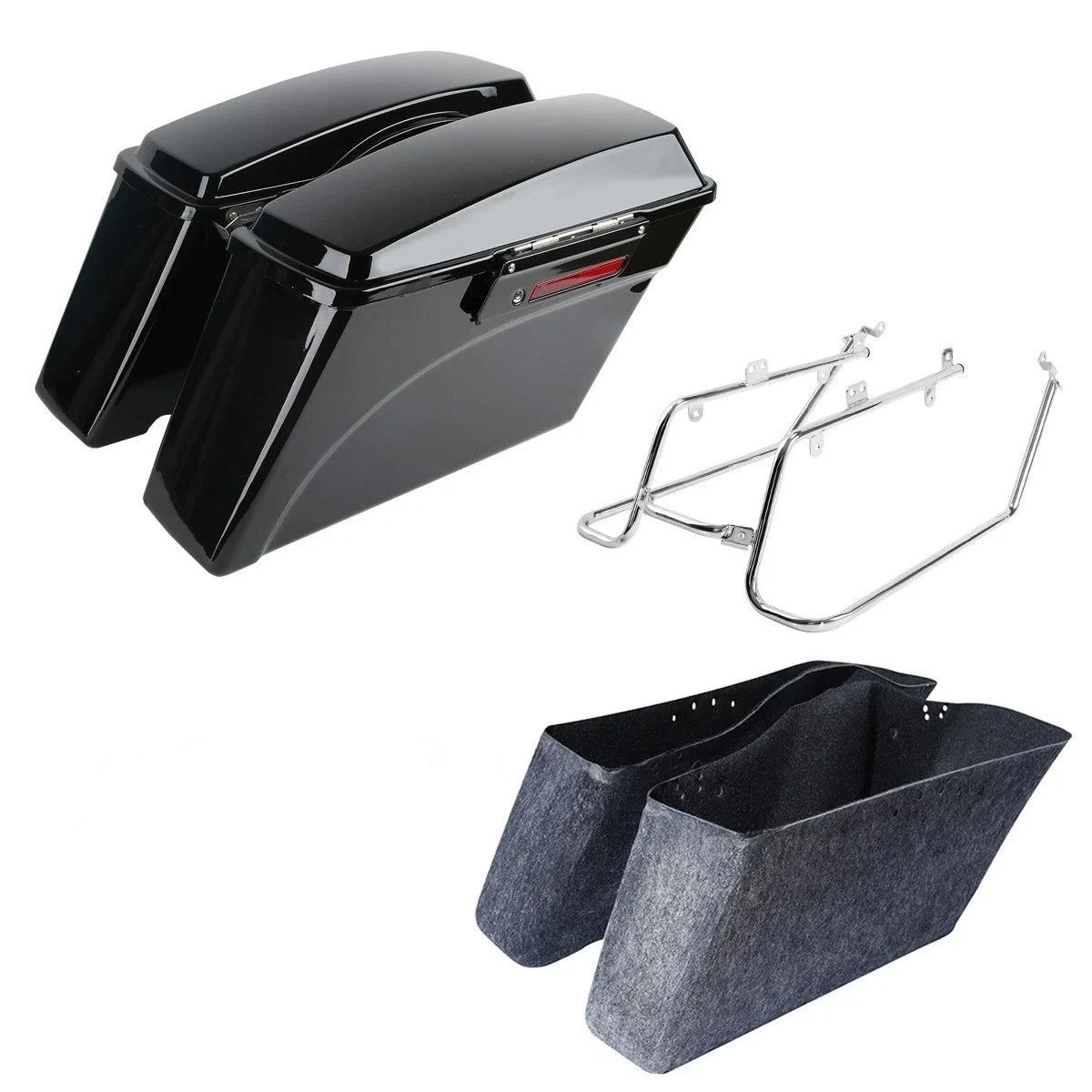 Hard Saddlebags with Bracket for Harley Dyna Super Glide (2008-2017)