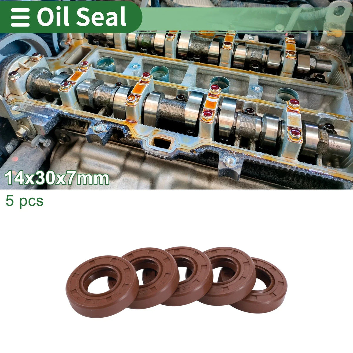 Set of 5 Oil Seal Rotary Shaft Seal 14x30x7mm for Various Models