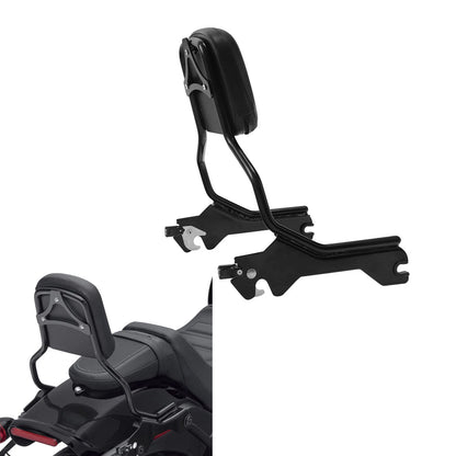 Black Sissy Bar Passenger Backrest Pad for Harley Fat Boy 2018-2025
