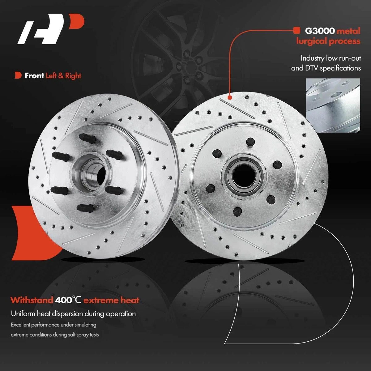 Front Brake Pads and Rotors Set for 2004-2005 Ford F-150