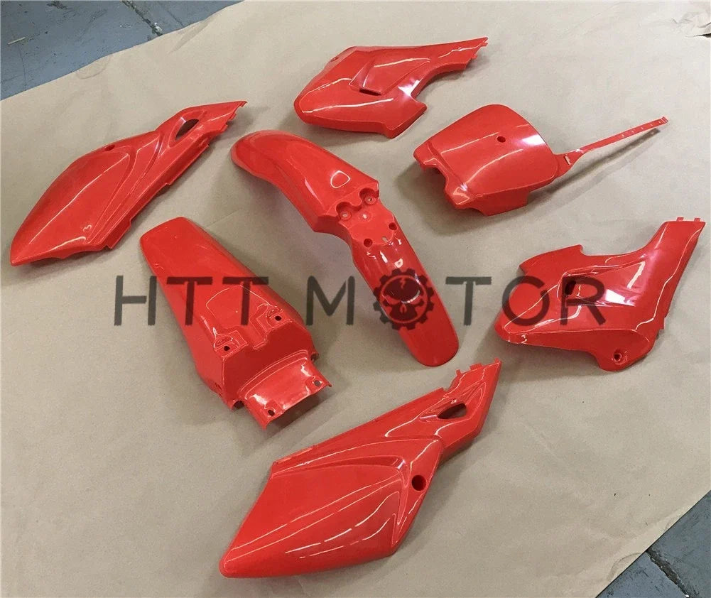 7X Red Plastic Fairing Body Cover Kits for Baja Dirt Runner 125 (2010–2015)