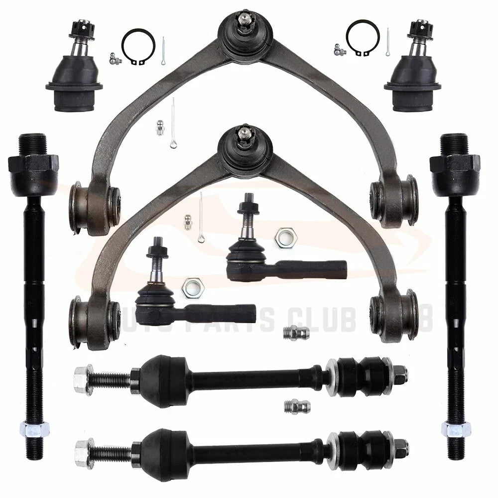 10PCS Front Upper Control Arms Tie Rods Kit for Dodge Dakota (2005–2010)