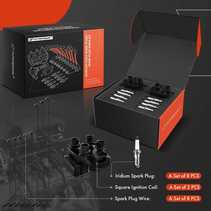 8X Iridium Spark Plugs with 2X Ignition Coils for Ford Explorer
