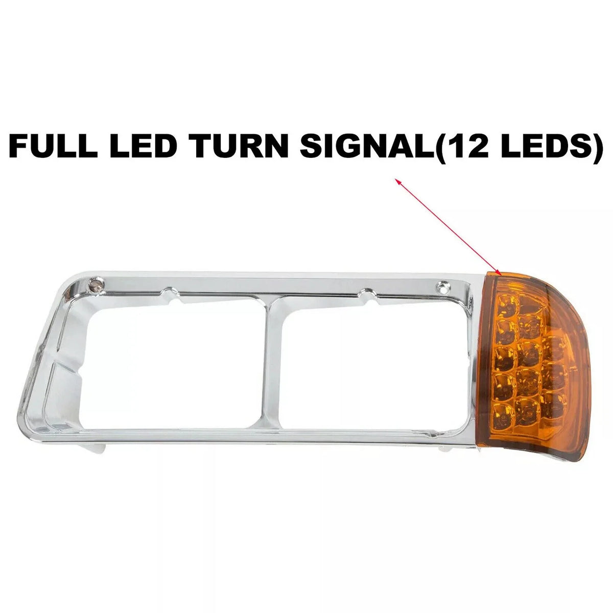 Integrated LED Turn Signal Headlight Bezel for Freightliner FLD120
