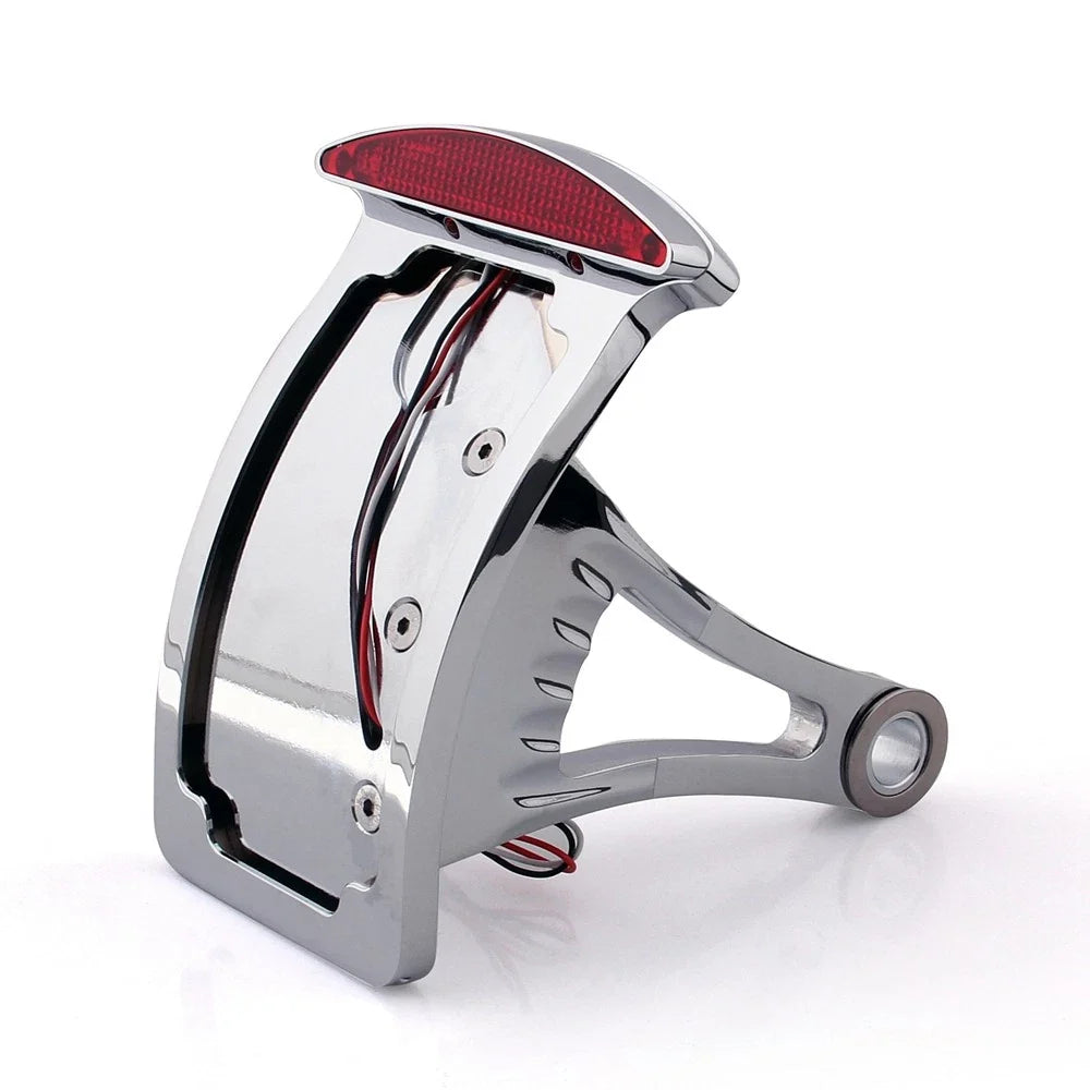 Chrome Billet License Plate Holder with LED Light for Harley