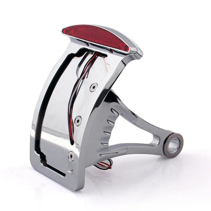 Chrome Billet License Plate Holder with LED Light for Harley