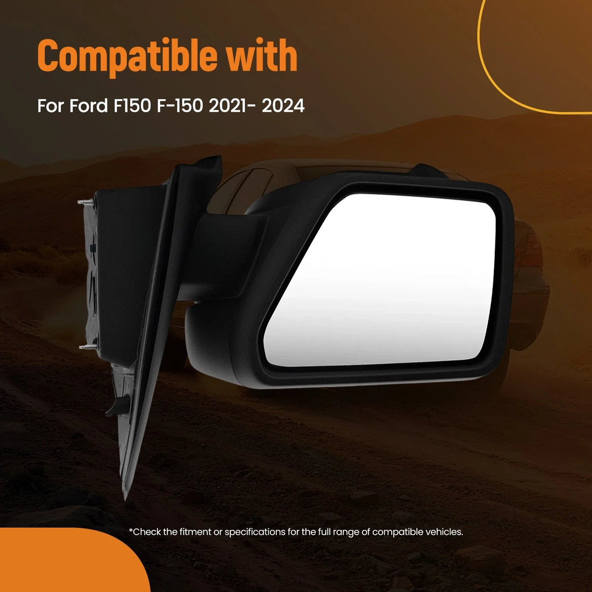 Left Side Mirror for Ford F-150 Lariat/Tremor (2021-2023) with Blind Spot