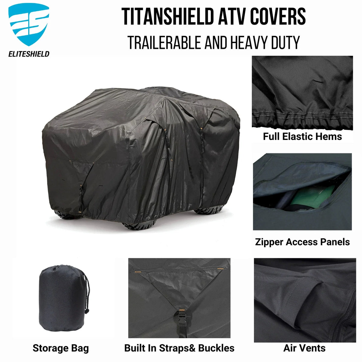 ATV Cover for Polaris Stealth Black 500 EFI (2010–2023) Waterproof Trailerable