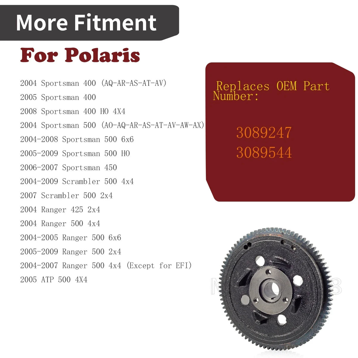 Magneto Rotor Flywheel for Polaris Ranger 425 500 Sportsman 400 450 500 (2000–2014) 3089544