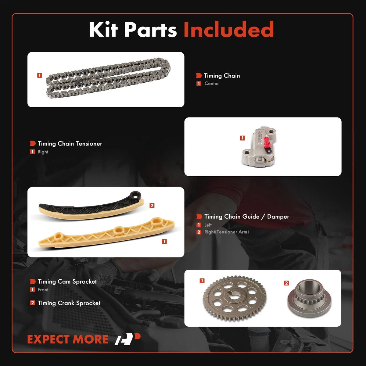 Complete 6X Timing Chain Kit for Honda Civic (06-15) & HR-V (16-21)