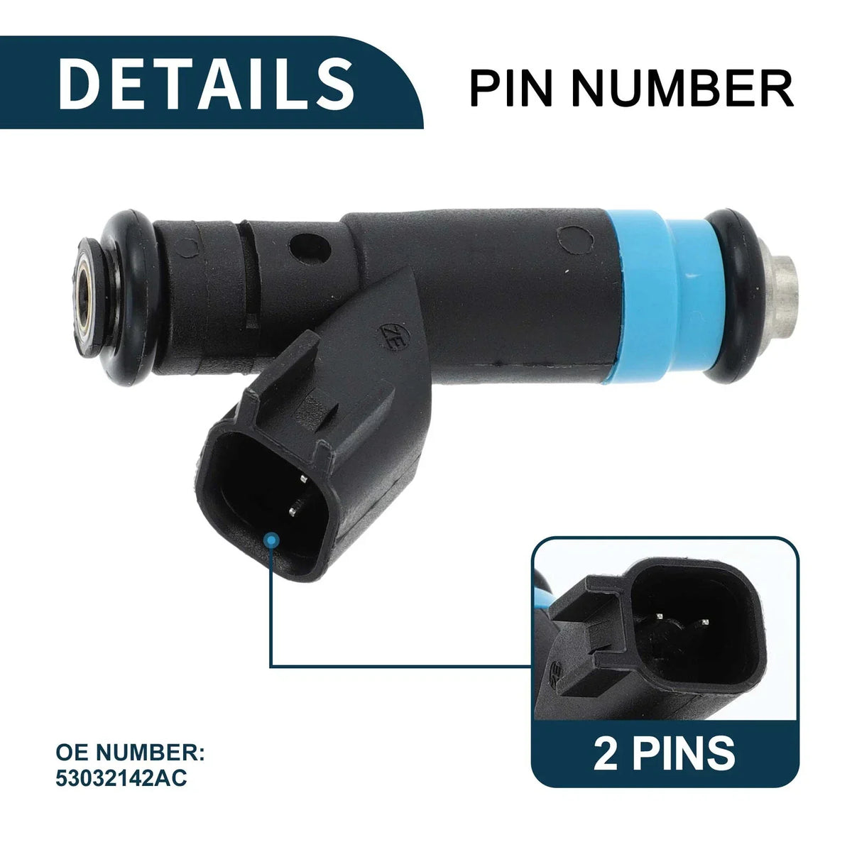 No.53032142AC Fuel Injector 8-Pack for 2003 Dodge Ram 1500 5.7L