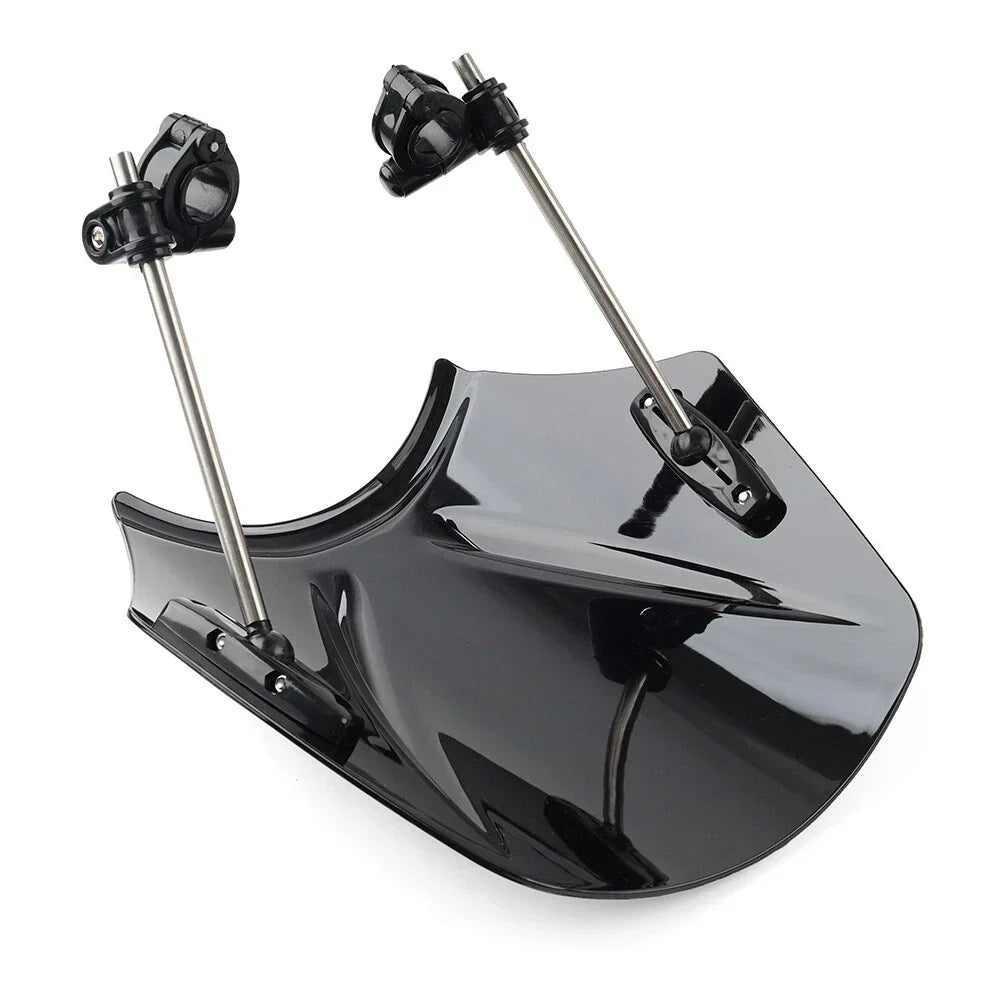 Motorcycle Windshield Deflector - Universal Fit, Black